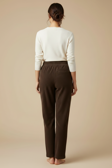 Pantalon Chino Marron Côtelé Droit Confortable Femme - Cordé - vue 2