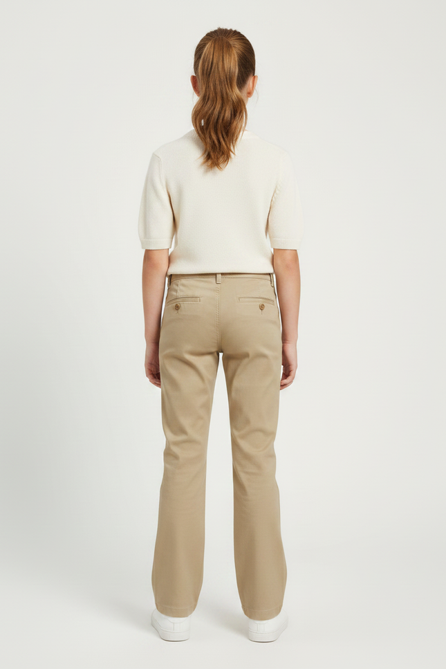 Pantalon Chino Beige Droit Enfant Décontracté Coton - vue 2