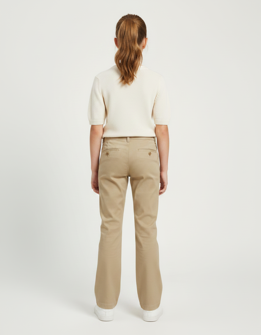 Pantalon Chino Beige Droit Enfant Décontracté Coton - vue 2