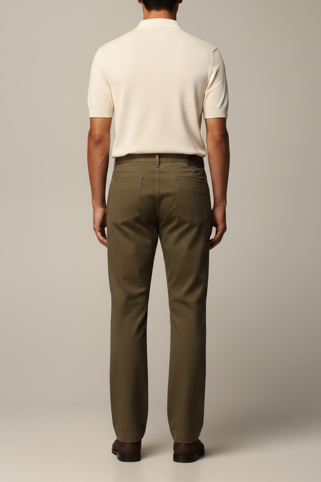 Pantalon Chino Kaki Coton Droit Classique Homme - vue 2