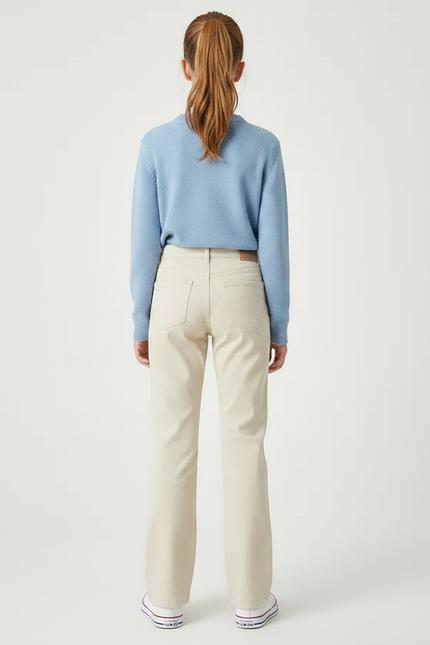 Pantalon Chino Beige Droit Coton Décontracté Enfant - Gabardine - vue 2