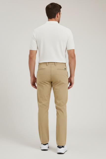 Pantalon Chino Beige Coupe Droite Homme Extensible Décontracté - Polyester - vue 2