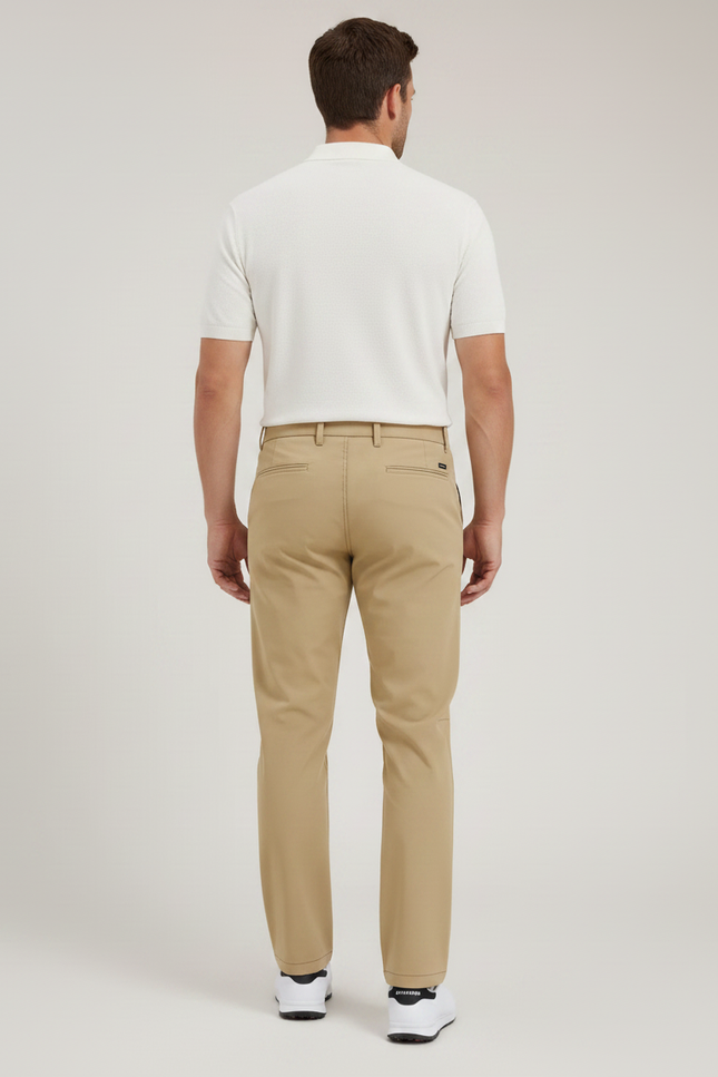 Pantalon Chino Beige Coupe Droite Homme Extensible Décontracté - Polyester - vue 2