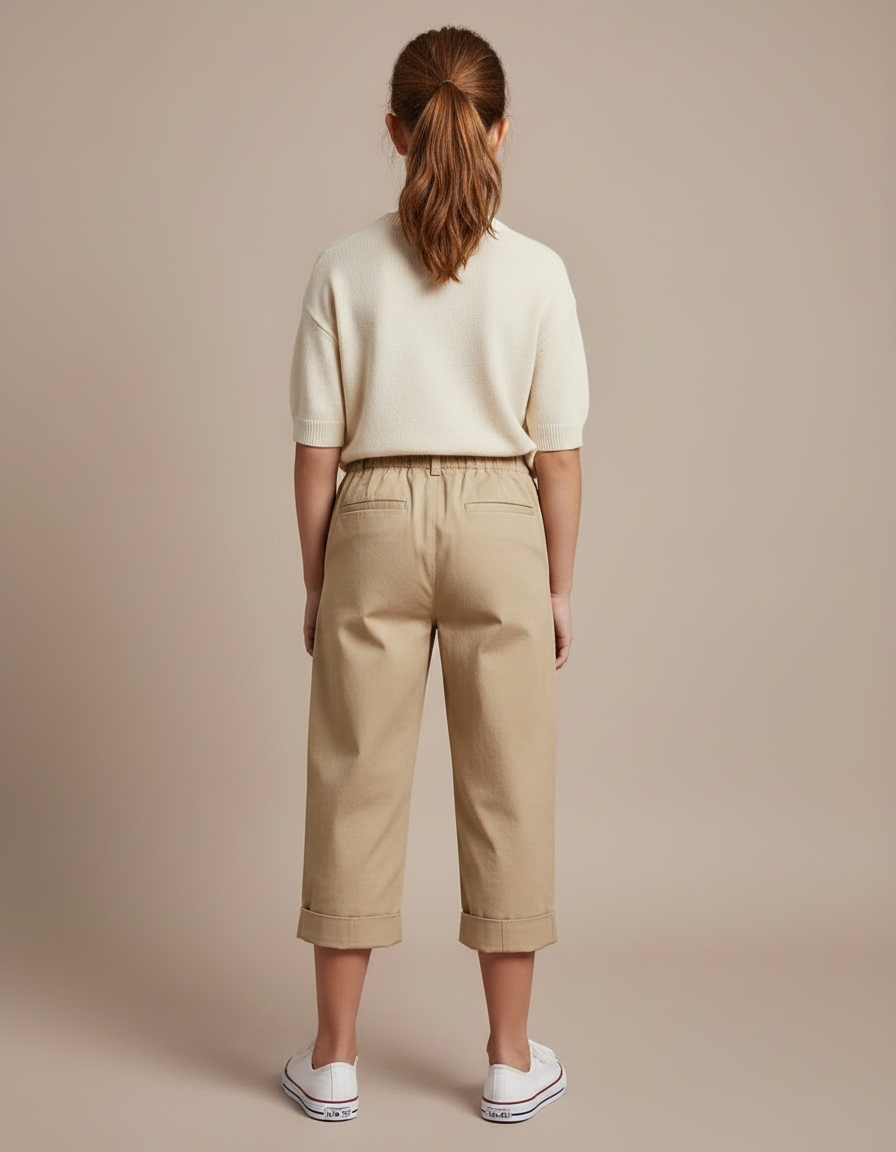 Pantalon Chino Beige Coton Élastique Décontracté Enfant - vue 2