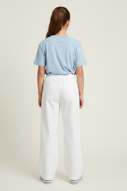 Pantalon Chino Blanc Droit Ample Confortable Fille - Gabardine - vue 2