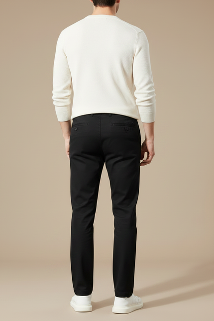 Pantalon Chino Classique Homme - Noir Gabardine - vue 2