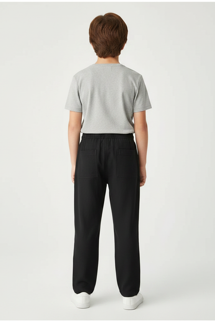 Pantalon Chino Noir Coton Ample Décontracté Enfant - vue 2