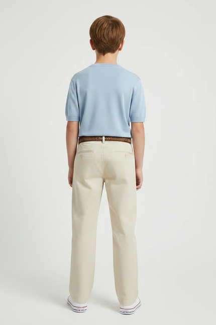 Pantalon Chino Beige Coton Décontracté Garçon Ample - vue 2