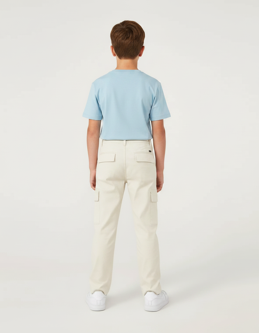 Pantalon Chino Beige Cargo Droit Coton Garçon - vue 2