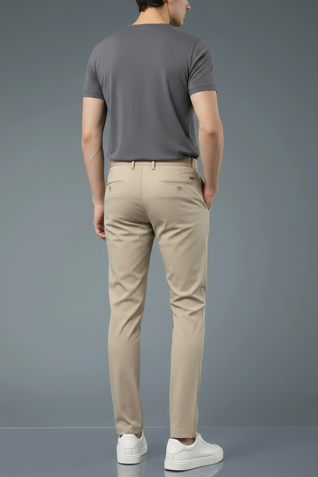 Pantalon Chino Beige Slim Extensible Décontracté Homme - Polyester - vue 2