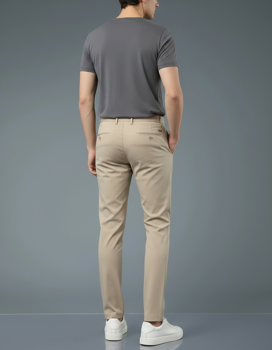 Pantalon Chino Beige Slim Extensible Décontracté Homme - Polyester - vue 2