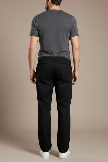 Pantalon Chino Noir Coton Décontracté Homme - vue 2