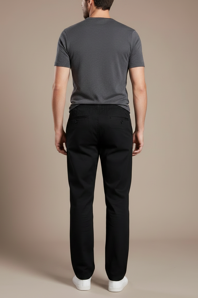 Pantalon Chino Noir Coton Décontracté Homme - vue 2