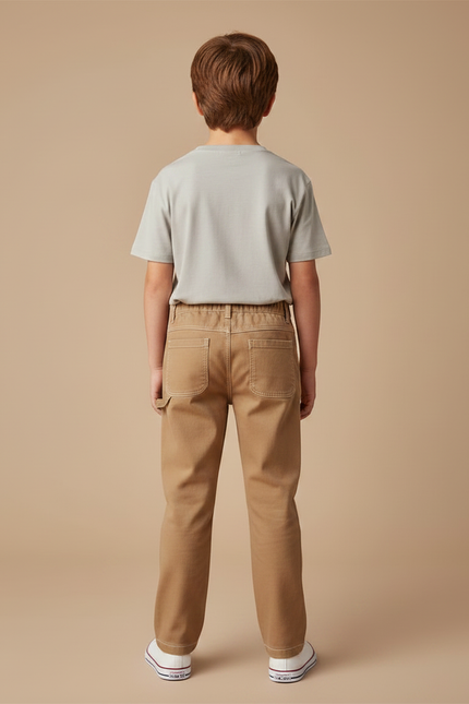 Pantalon Chino En Jean - Kaki Coton - vue 2
