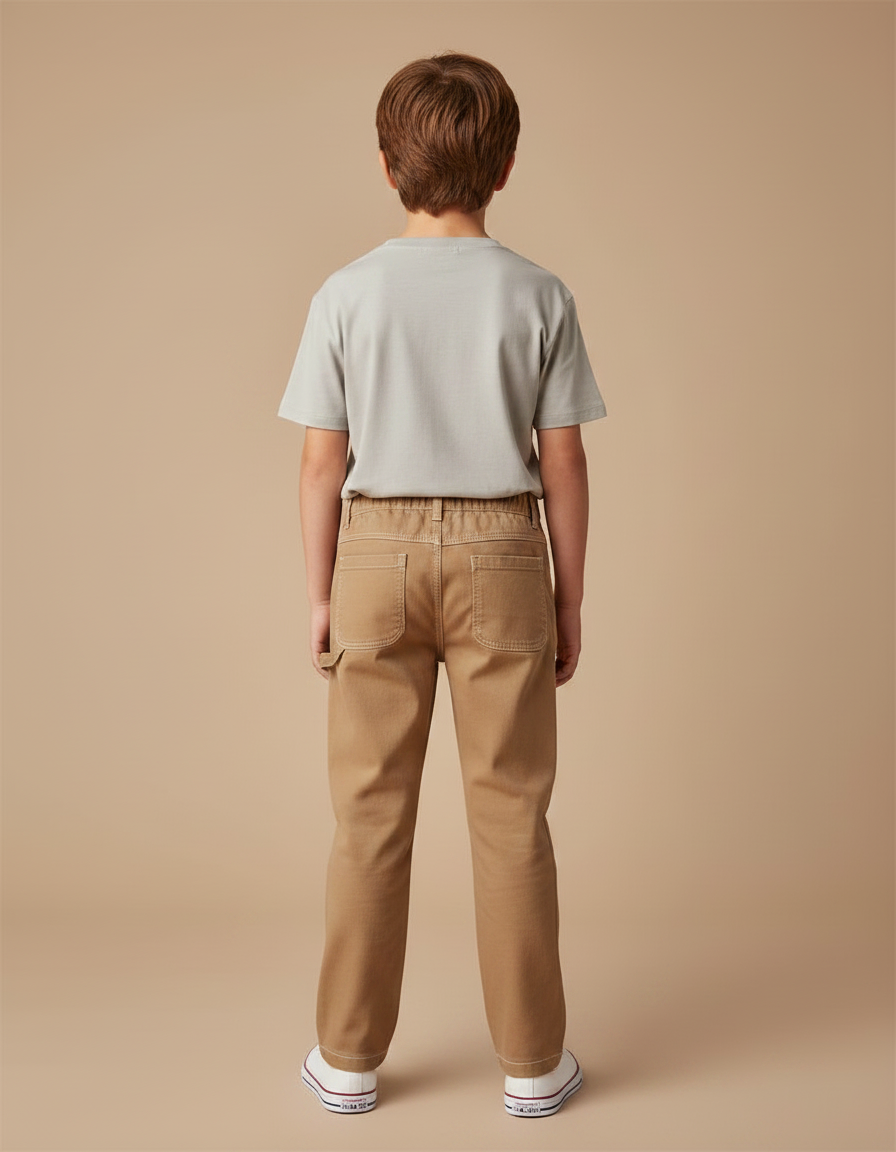 Pantalon Chino En Jean - Kaki Coton - vue 2