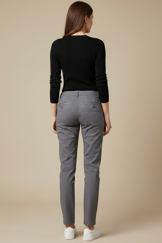 Pantalon Chino Sport - Gris Gabardine - vue 2