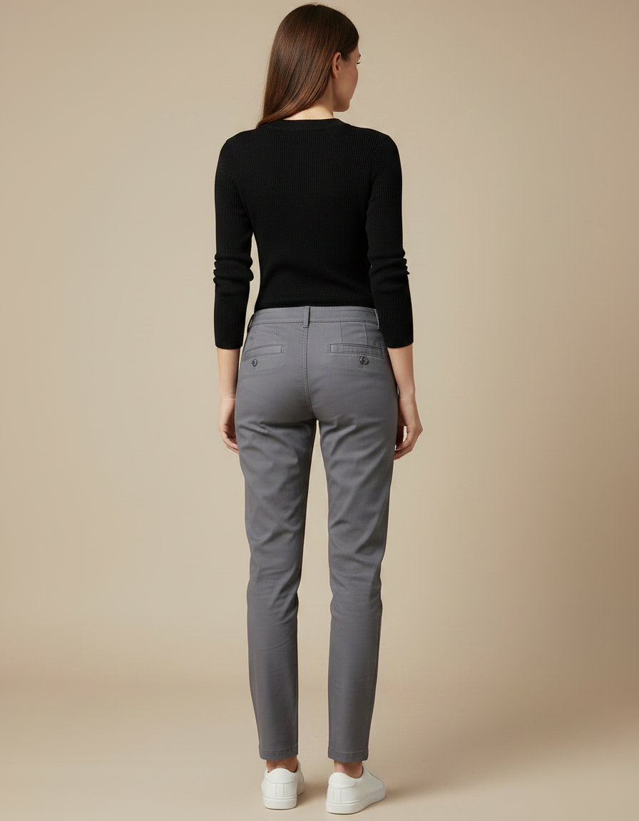 Pantalon Chino Sport - Gris Gabardine - vue 2