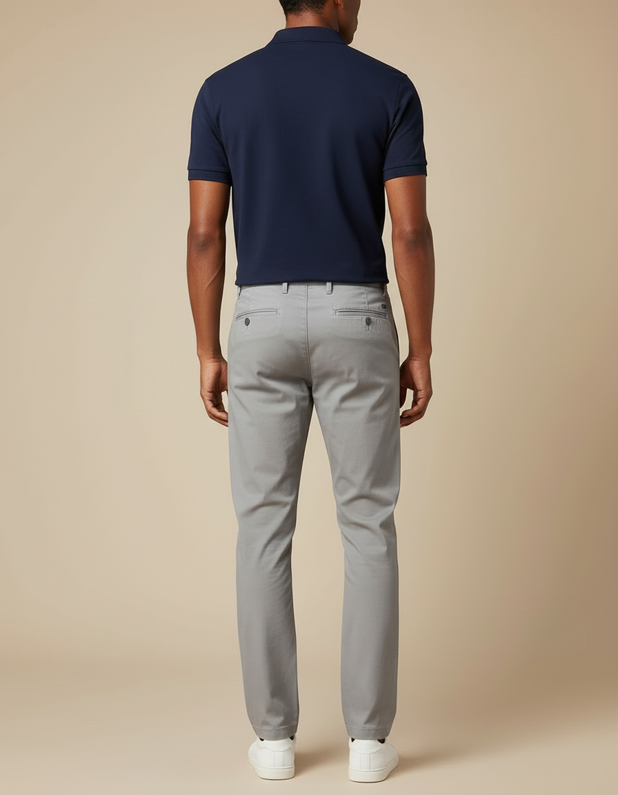 Pantalon Homme Chino Gris - Coton - vue 2