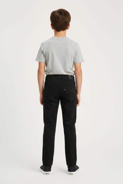 Pantalon Chino Noir Coton Droit Décontracté Enfant - vue 2