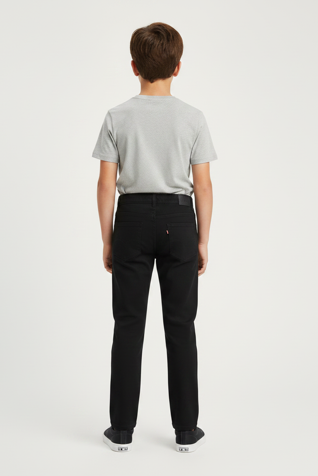 Pantalon Chino Noir Coton Droit Décontracté Enfant - vue 2
