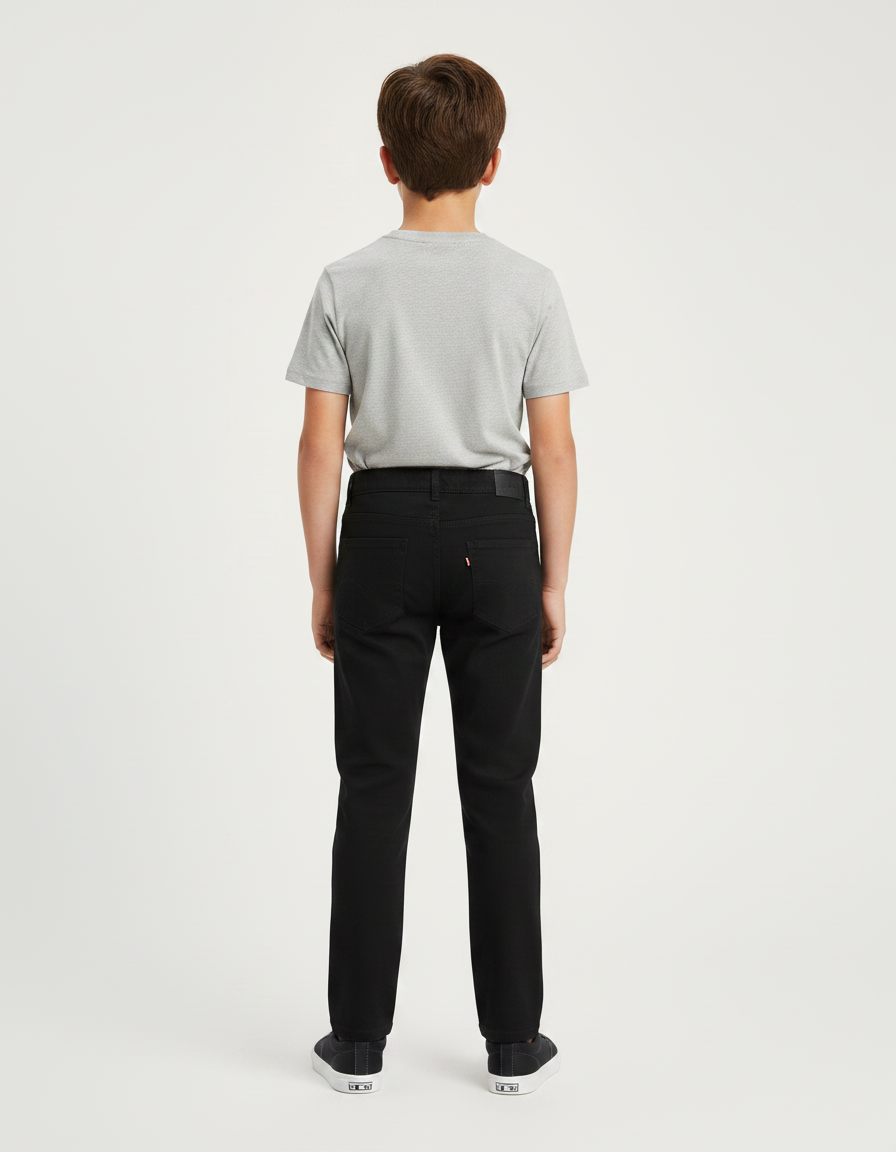 Pantalon Chino Noir Coton Droit Décontracté Enfant - vue 2