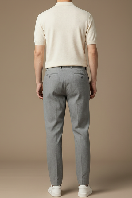 Pantalon Chino Ample - Gris Lin - vue 2