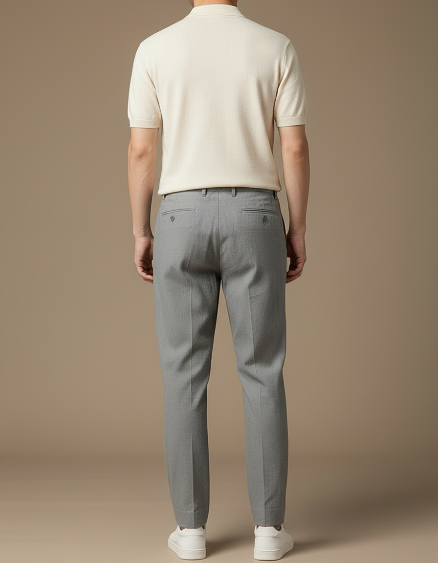 Pantalon Chino Ample - Gris Lin - vue 2
