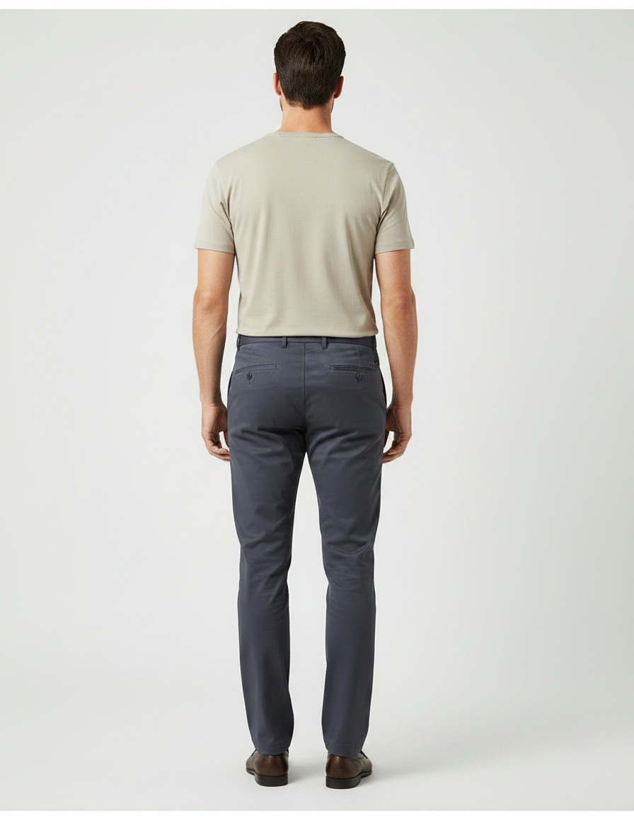 Pantalon Chino Marine - Coton - vue 2