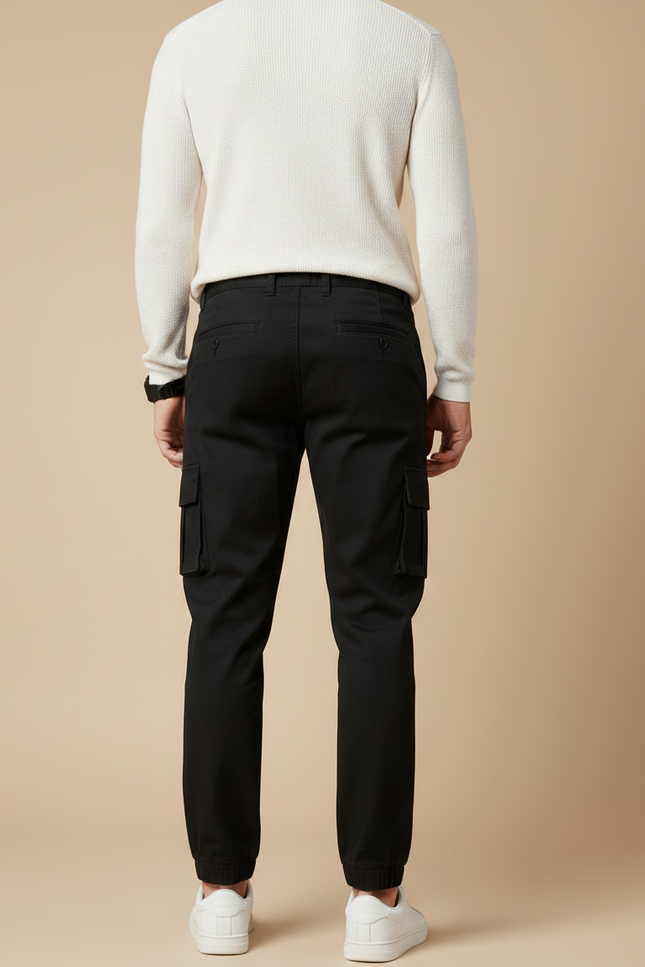 Pantalon Chino Noir Cargo Homme Décontracté Jogger - Gabardine - vue 2