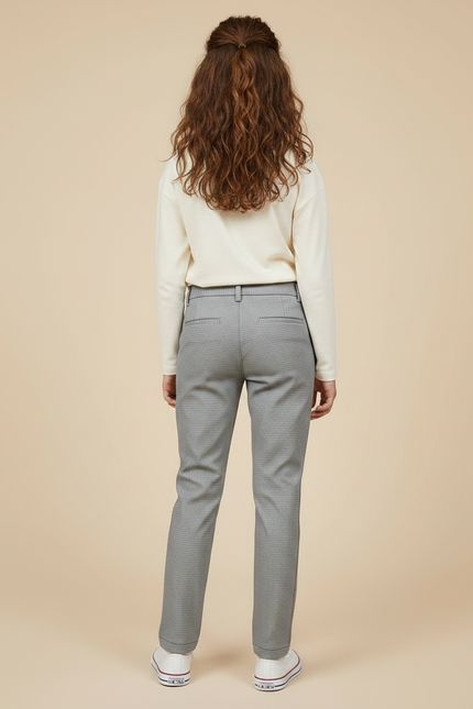 Pantalon Chino Gris Motif Droit Confortable Enfant - Gabardine - vue 2
