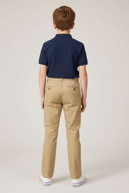 Pantalon Chino Beige Coton Droit Confortable Garçon - vue 2