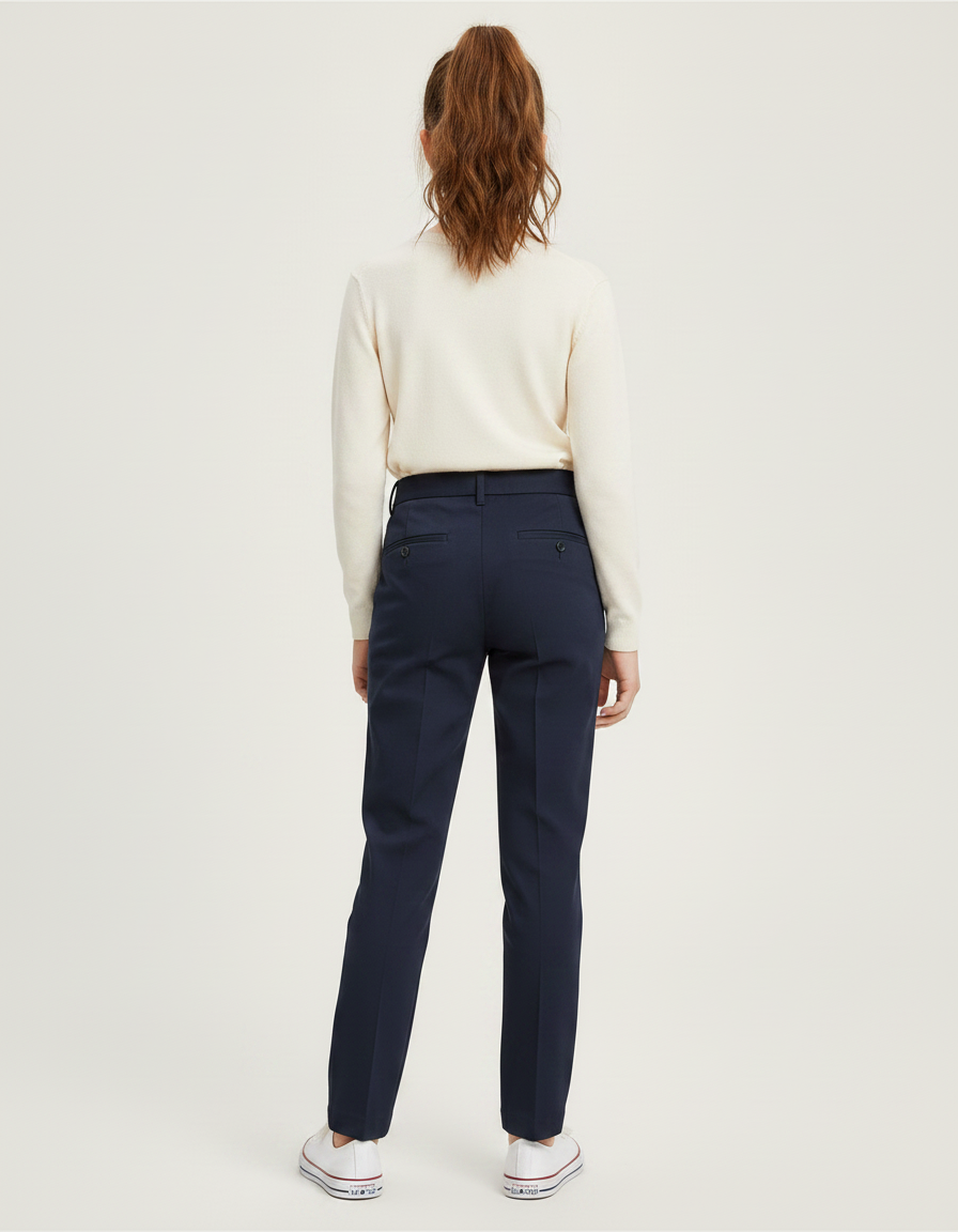 Pantalon Chino Marine Coupe Droite Élégant Enfant - Gabardine - vue 2