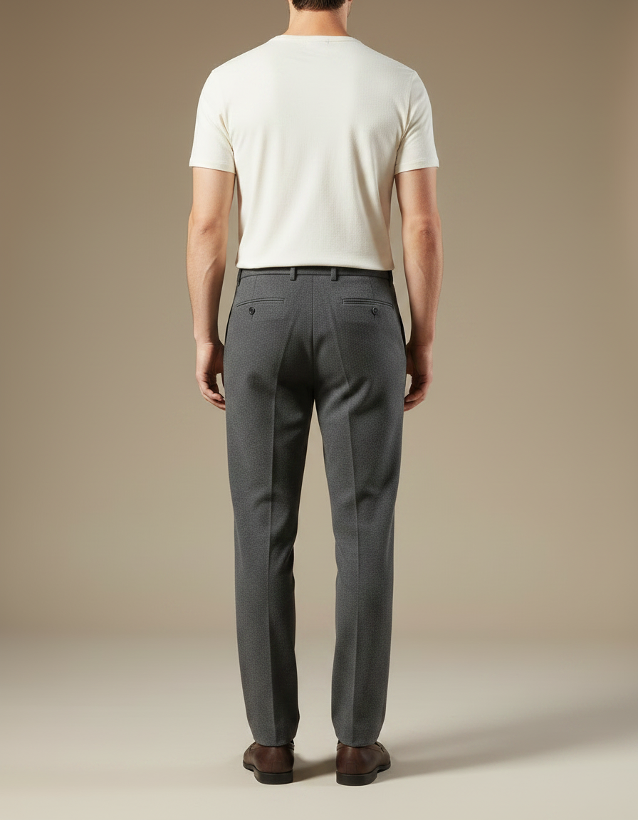 Pantalon Chino Homme Gris Tapered - Gabardine - vue 2