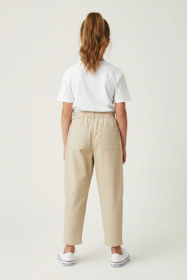 Pantalon Chino Beige Coton Ample Décontracté Enfant - vue 2