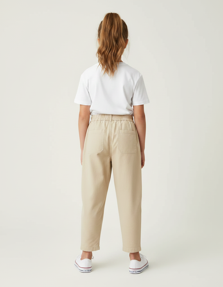 Pantalon Chino Beige Coton Ample Décontracté Enfant - vue 2