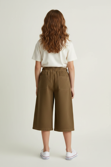 Pantalon Chino Kaki Côtelé Ample Décontracté Enfant - Cordé - vue 2
