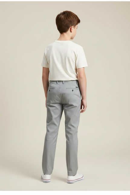 Pantalon Chino Gris Coton Droit Classique Garçon - vue 2