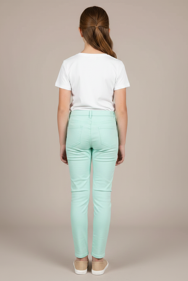 Pantalon Chino Vert D'eau - Gabardine - vue 2
