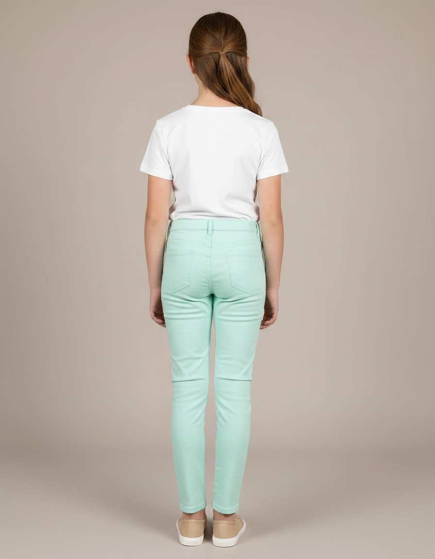 Pantalon Chino Vert D'eau - Gabardine - vue 2