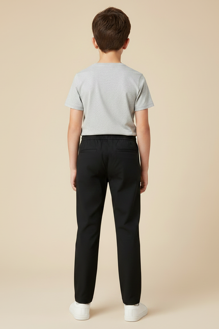 Pantalon Chino Noir Cordon Décontracté Garçon - Coton - vue 2