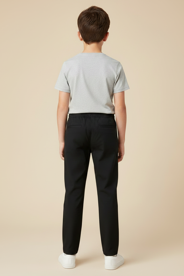 Pantalon Chino Noir Cordon Décontracté Garçon - Coton - vue 2