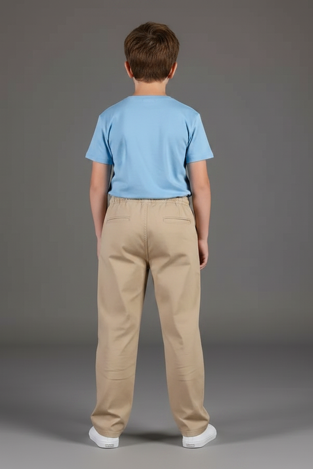 Pantalon Chino Beige Coton Ample Enfant Décontracté - vue 2