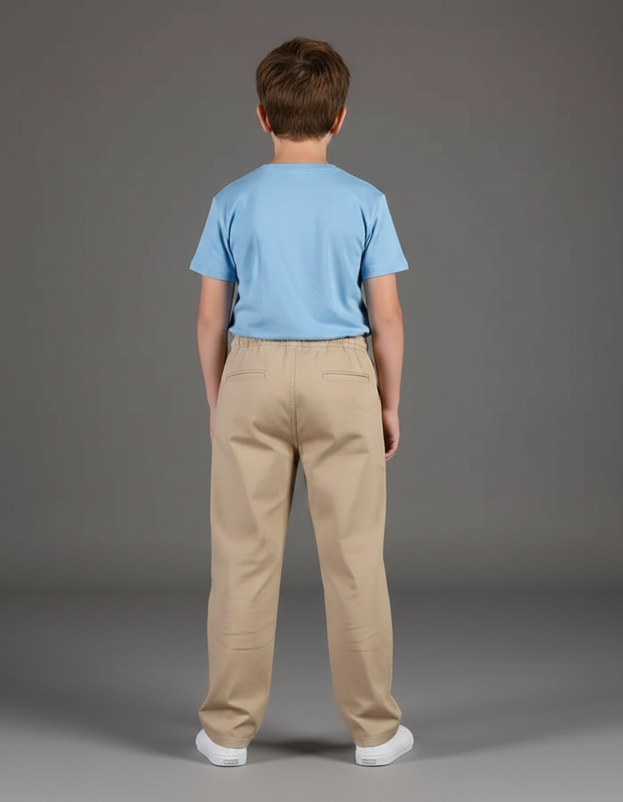 Pantalon Chino Beige Coton Ample Enfant Décontracté - vue 2