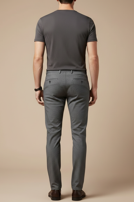 Pantalon Chino Gris Slim Coton Stretch Homme - vue 2