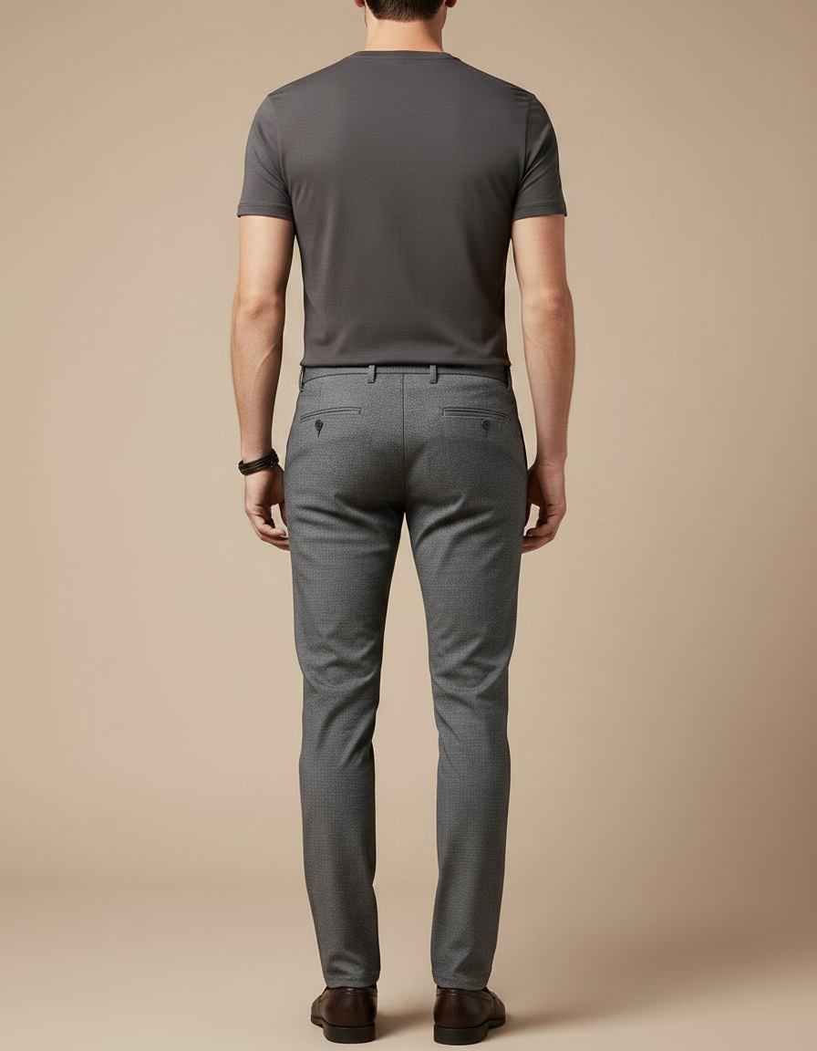 Pantalon Chino Gris Slim Coton Stretch Homme - vue 2