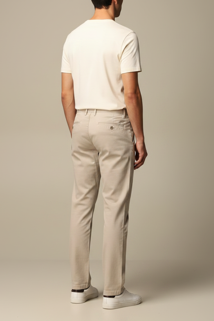 Pantalon Chino Homme Beige Droit - Gabardine - vue 2