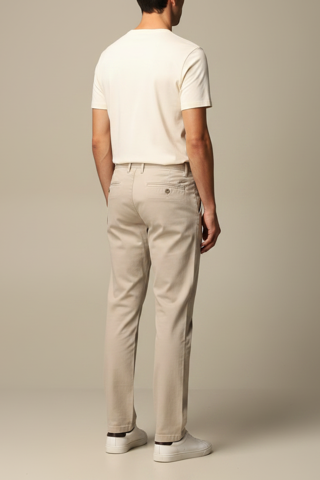 Pantalon Chino Homme Beige Droit - Gabardine - vue 2