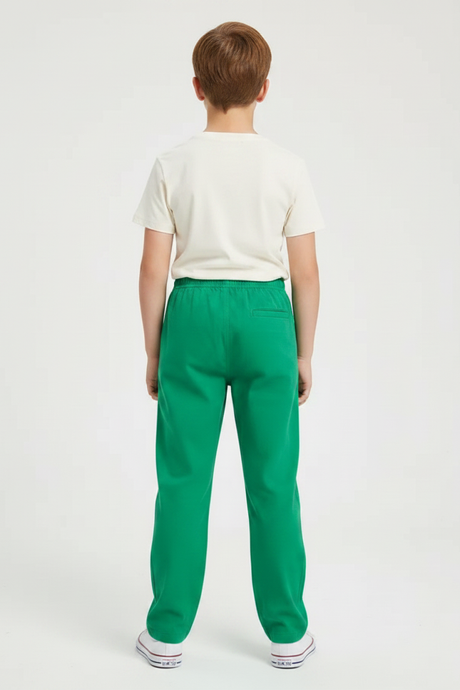 Pantalon Chino Garçon Vert Coupe Ample - Toile - vue 2