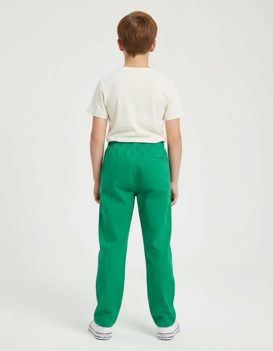 Pantalon Chino Garçon Vert Coupe Ample - Toile - vue 2
