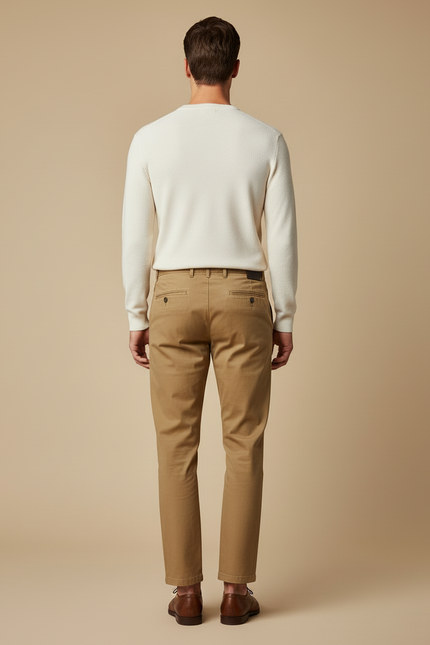 Pantalon Chino Droit Homme - Kaki Gabardine - vue 2